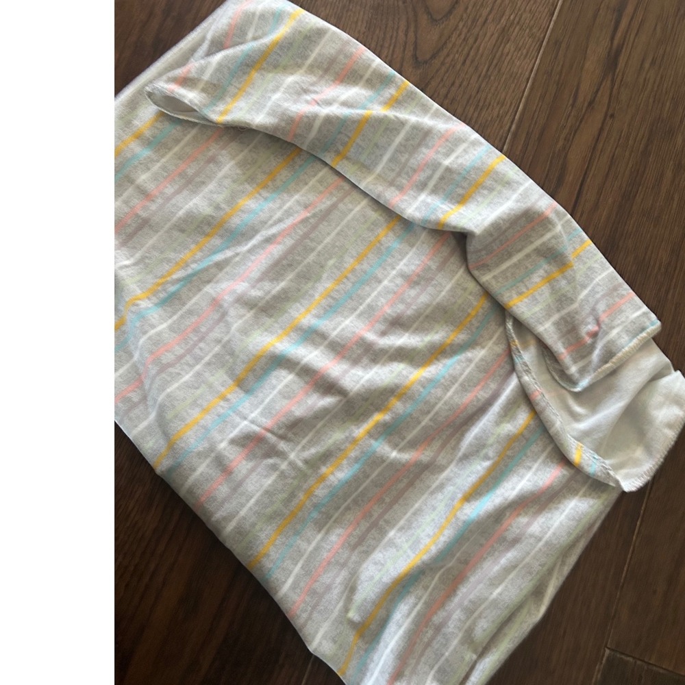 Beatrix PotterPeter Rabbit Baby Swaddle Blanket Pastel Multi Color Stripe Jersey